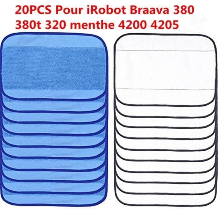 Chiffons De Nettoyage En Microfibres Serviettes Mopping Lingettes Nettoyeur 20PCS Pour Irobot Braava 380 380T 320 Mint 4200 42051