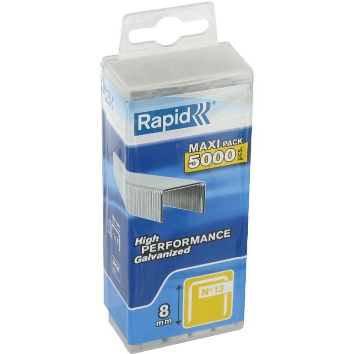 RAPID Agrafes galvanisées - Fil fin - N°13/08 mm