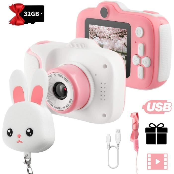Appareil photo enfants, Enfants Écran HD de 2 Pouces 1080P avec Carte mémoire de 32 Go,pour Appareil Photo pour 3 à 12 Ans Enfants