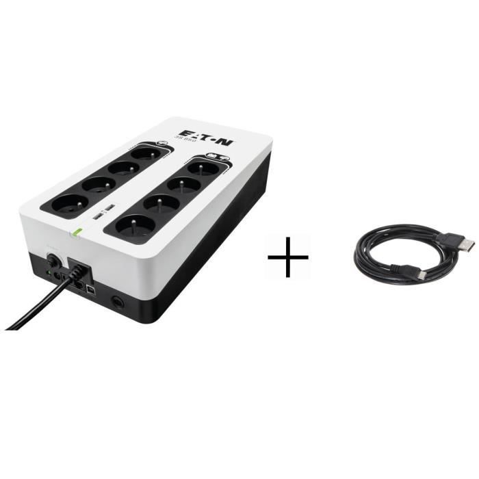 PACK EATON Onduleur 3S 850FR + CONTINENTAL EDISON Câble Micro USB B 5 contacts mâle/USB A mâle
