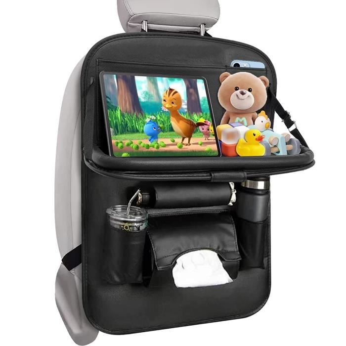 2 Organisateurs Voiture URAQT - 8 Poches Dont Tablette Transparente, Protection Siège Auto Enfant