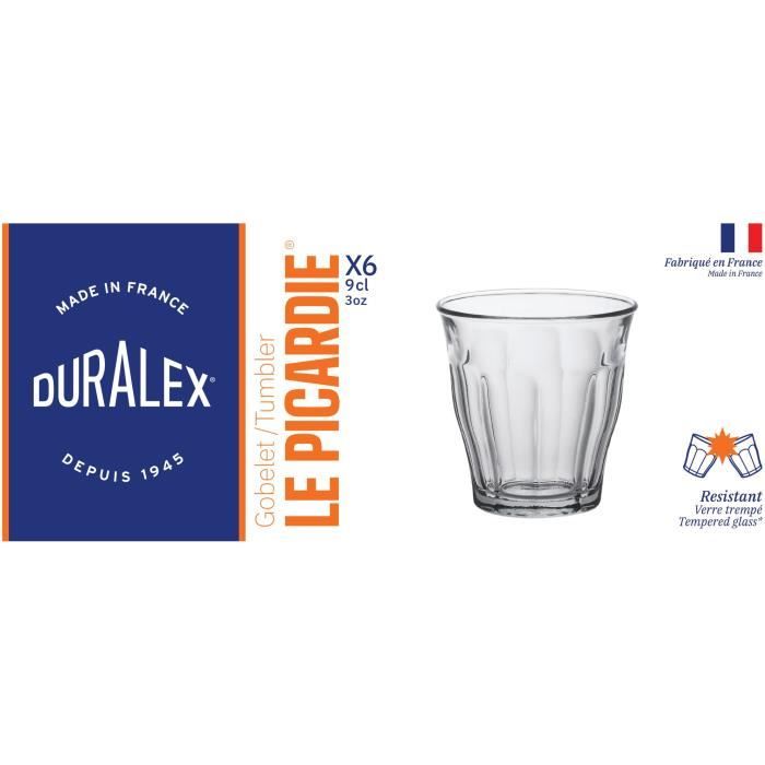 DURALEX Lot de 6 verres gobelets PICARDIE - 9 cl