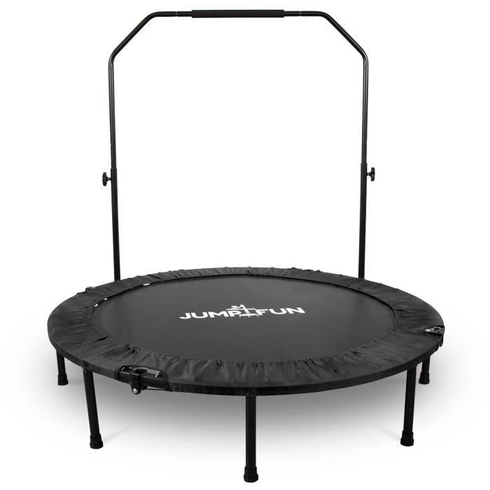 Mini Trampoline Fitness Jump4fun Pliable Double-Bar - Ø122cm, Noir