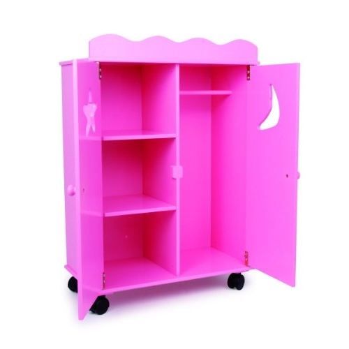 ARMOIRE DE POUPÉE «ROSE FLUO»