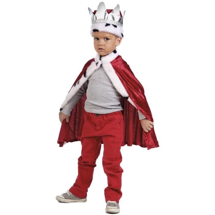 Cape rouge et couronne roi, enfant