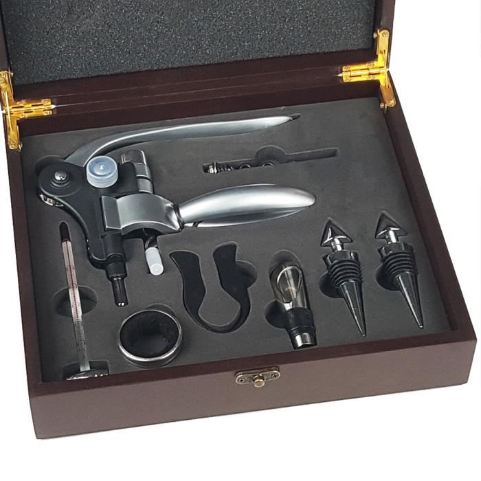 Coffret du sommelier acajou 9 pièces