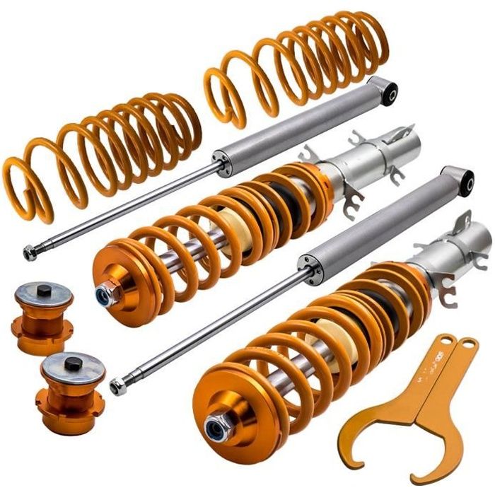 MAXPEEDINGRODS Kit de Suspension Amortisseurs pour VW Volkswagen Golf 4 MKIV Châssis Coilover