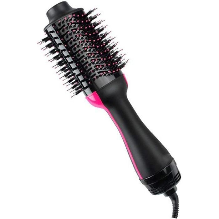One Step sèche cheveux et volumateur,Salon Air Chaud Paddle Brosse à cheveux Générateur d'ions négatifs à lisser bigoudi Styler Noir