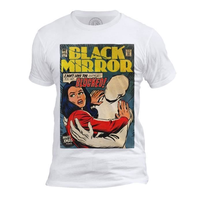 T-shirt Homme Col Rond Black Mirror Parodie Couverture Comics BD Super Hero