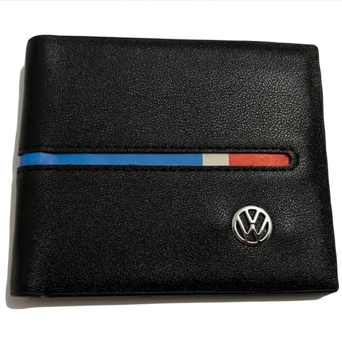 Portefeuille en cuir noir Volkswagen logo Document sac portefeuille carte paquet pour Volkswagen
