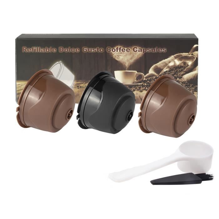 dolce gusto café capsule tasse-2 marron 1 noir 1 cuillère 1 pinceau