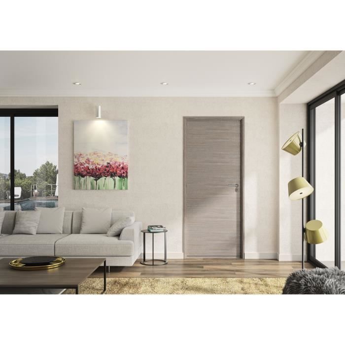 OPTIMUM Bloc Porte ajustable décor chêne taupe VERONE - 204 x 83 cm Gauche