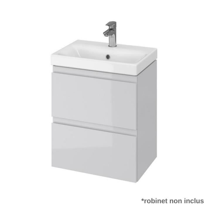 Meuble de salle de bain 50x35cm faible profondeur gris
