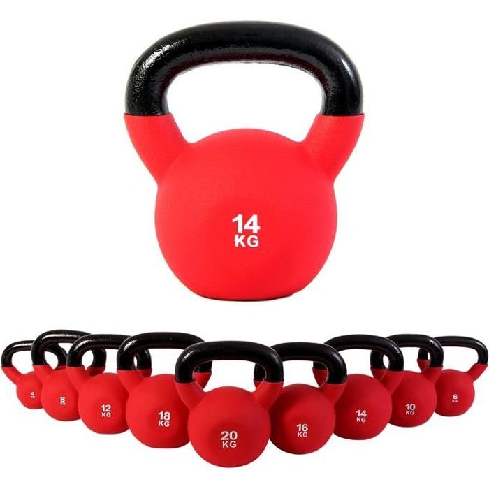 Kettlebell néoprène + affiche d´entrainement / Poids: (14 kg)
