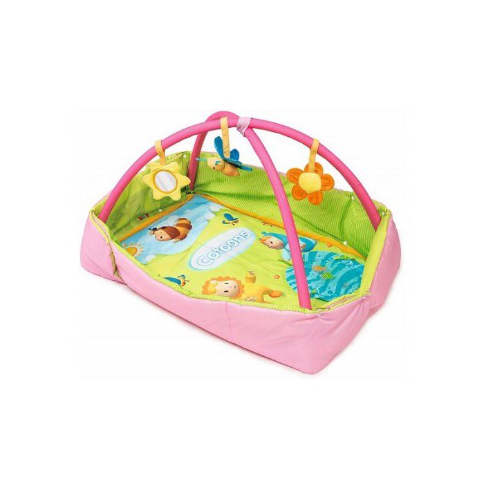 Tapis avec arche de Jeux / Aire d eveil bebe 2 en 1 Cotoons Rose Fille - 123x94x50cm / 88x57x50cm - Smoby