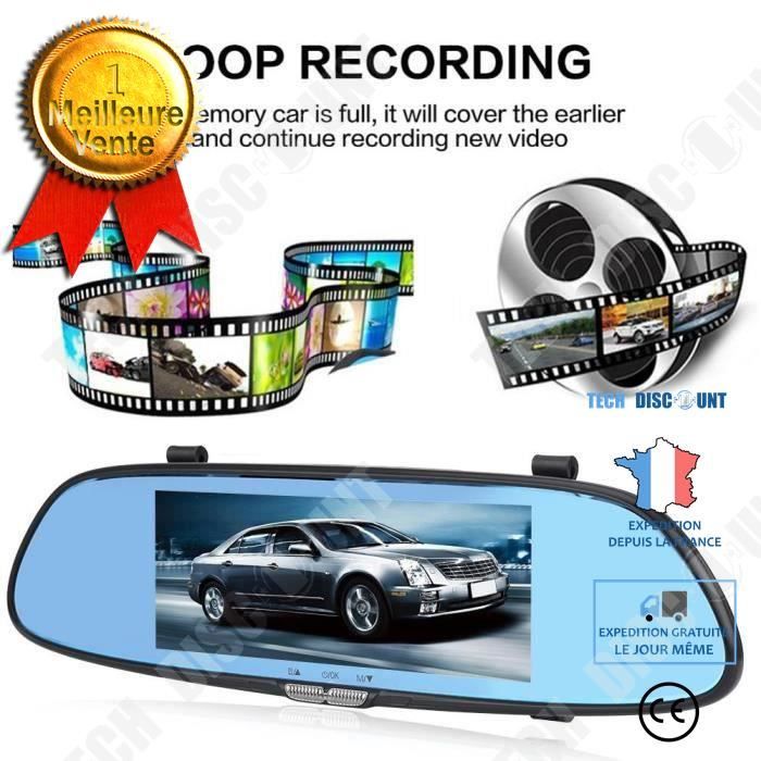 TD® Caméra de Recul 7 pouces de Voiture, Ecran Tactile Rétroviseur de Voiture, Vision Nocturne 1080 P Full HD / Haute qualité