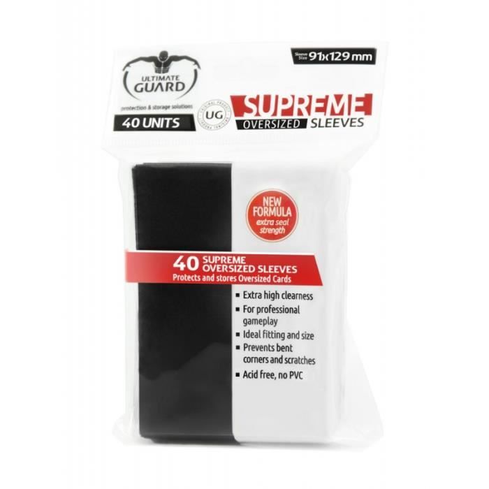 Ultimate Guard - Ultimate Guard - 40 pochettes Supreme Sleeves taille Oversized Noir