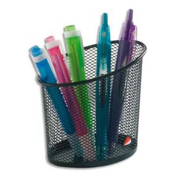 Lot de 3 Pots à crayons en metal noir MESHCUP N
