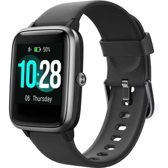 Willful Montre Connectée Homme Femme Smartwatch Cardiofrequencemètre GPS Partagé 9 Modes Sport pour iOS Android - Noir
