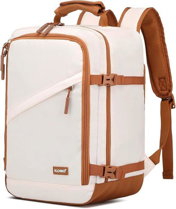 Sac à Dos 40x25x20cm Ordinateur Portable Grande Capacité Fonctionnel Sac a Dos PC Portable pour Voyage/Affaire/Scolaire Beige Sac à Dos 40x25x20cm Ordinateur Portable Grande Capacité Fonctionnel Sac a Dos PC Portable pour Voyage/Affaire/Scolaire Beige