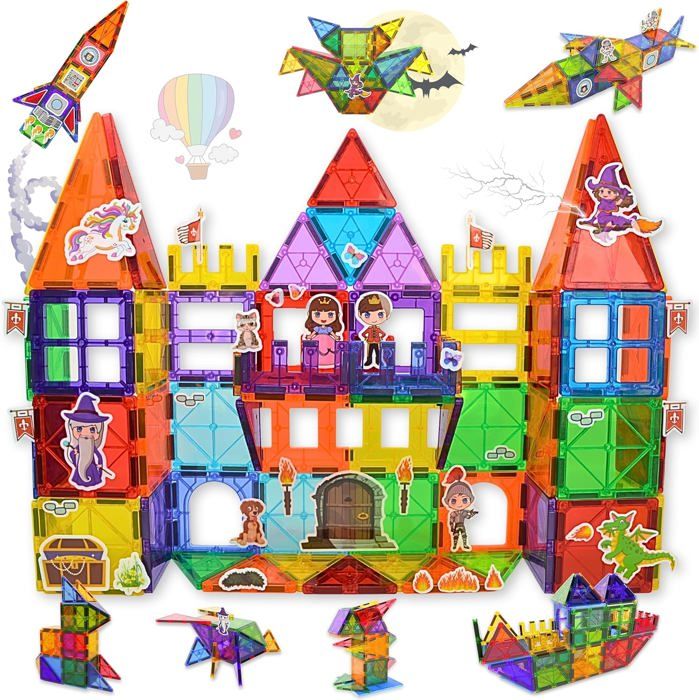 Jeu De Construction Magnétique Magoks 57 Pièces - Blocs 3D éducatifs - À Partir De 3 Ans