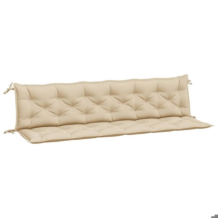 Coussin de chaise de jardin vidaXL (x2) - Beige - 120x50x7 cm