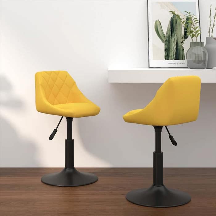 SALE 2025Chaises à manger pivotantes - lot de 2 - Chaises de Salon - jaune moutarde velours - 46x44x62 5 cm 10 5 Kg 6966