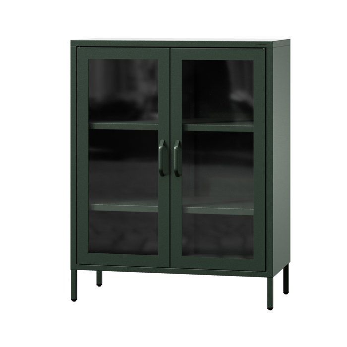 Vitrine en verre GINA 800 x 1015 x 400 mm Modern: vert bouteille