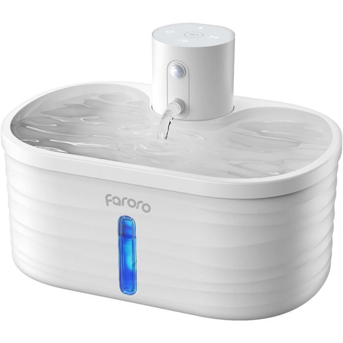 Comparer les prix de Fontaine À Eau Chat Sans Fil 2.5L Fontaine À Eau Pour Chat À Piles Avec Capteur De Mouvement Batterie 5000 Mah Pompe Ultr[FON54]