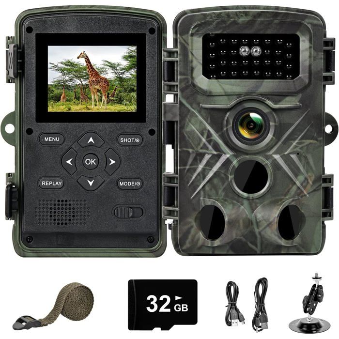 Caméra De Chasse ZYJDGNNY 2.7K 58MP - Vision Nocturne IR 30m - Étanchéité IP66 + Carte SD 32Go Incluse