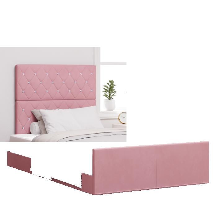 （Rose）Cadre de lit - Pour Adulte/enfant - Rose 120x190 cm Velours 71466