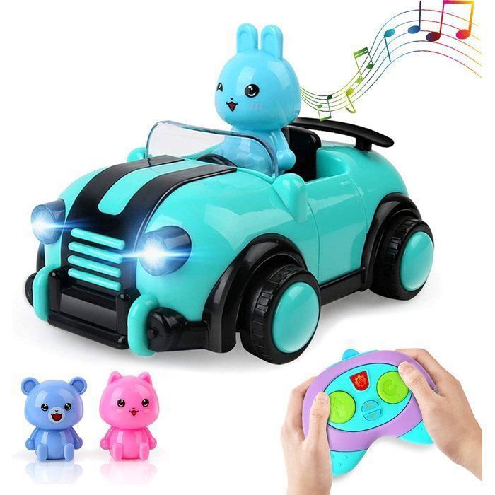 Jouet Cadeaux pour Filles 2 3 4 5 Ans Voiture Télécommandée avec Lumières et Musique-Vert