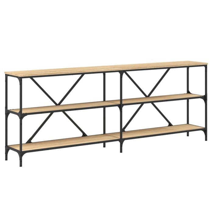 JILLS - Console Meuble - charge 20 kg - Table console - VIDAXL - chêne sonoma 200x30x75cm - Bois dingénierie et fer OCT62307919