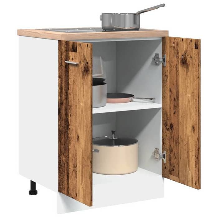 SALE dhiver Meuble bas Lyon - mango - Cabinet de cuisine - Bois ancien 60 x 46 x 815 cm Bois dingénierie EU1295