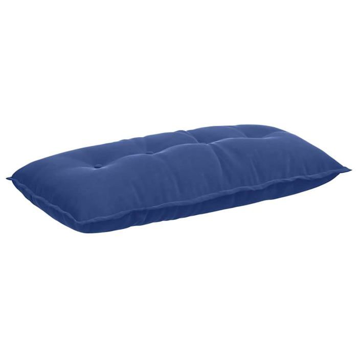 Coussin de dos en velours côtelé - vidaXL - Bleu policier - 100x50 cm - Housses amovibles - Rembourrage polyester