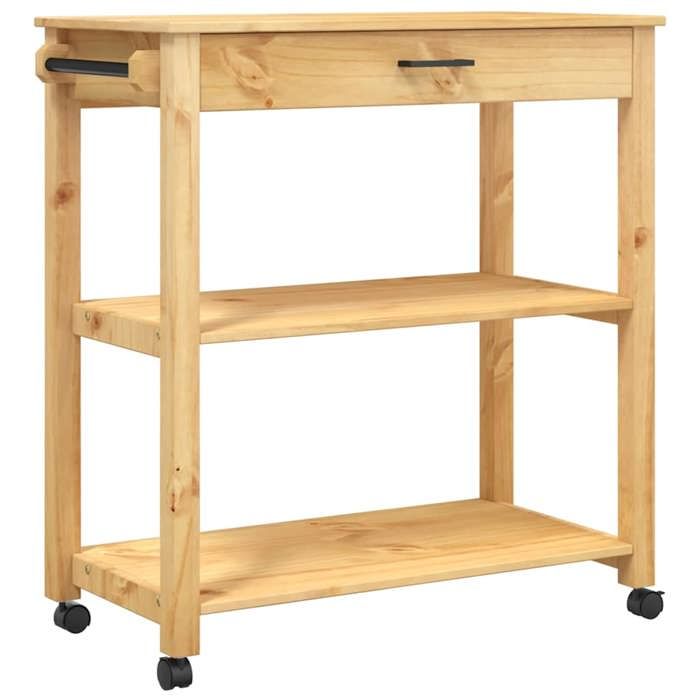 Saison Soldes Chariot de cuisine MONZA - SARAZYJ - desserte de Cuisine/Restaurant - 84x40x885 cm bois massif de pin MM11768