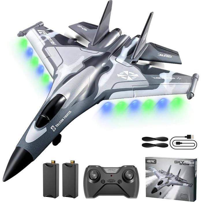 Avion Télécommandé 2,4 GHz – Modèle EPP Avec Gyroscope, LED, Décollage Sol Ou Main – Idéal Pour Débutants – Charge USB