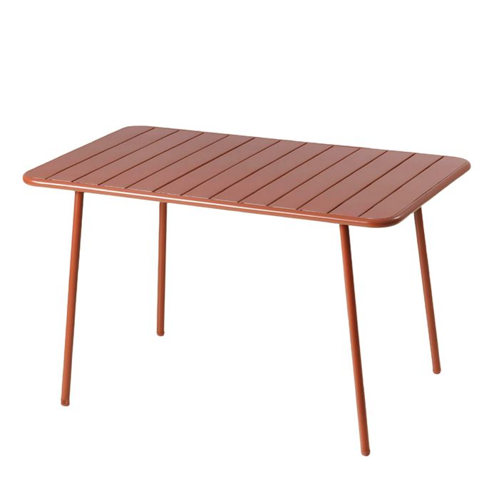 Table de jardin 4 à 6 places 120cm terracotta BERGAME - vue 2