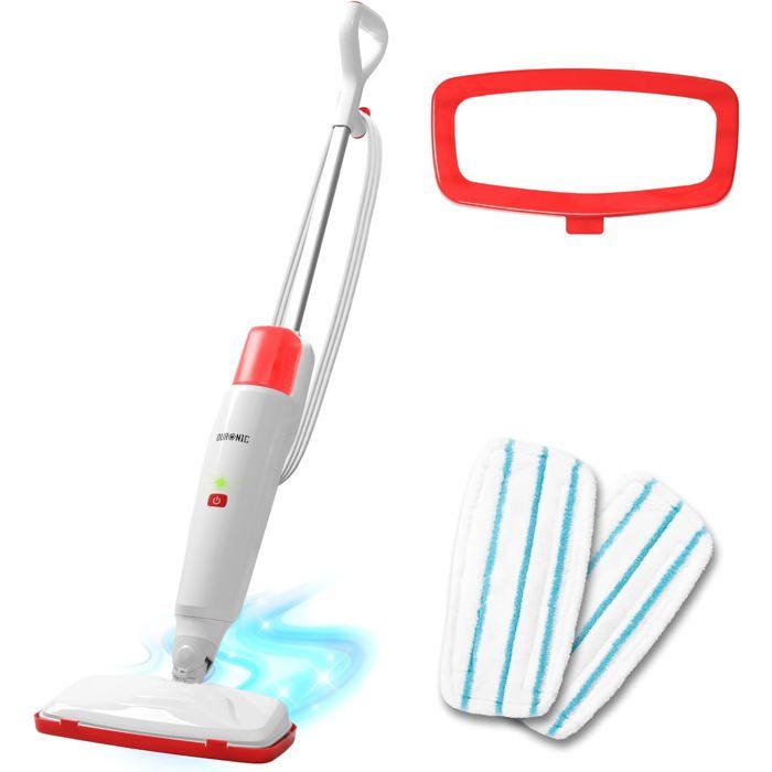 Duronic STM15 WE Balai nettoyeur vapeur de 1500W Réservoir de 500 ml Température maximale de 100°C Nettoyage sol dur carrelage tapis - Duronic