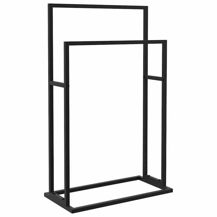 Mode Accessoires de salle de bain - vidaxl - Porte-serviettes sur pied Noir 48x24x785 cm Fer - pour maison N1B6872