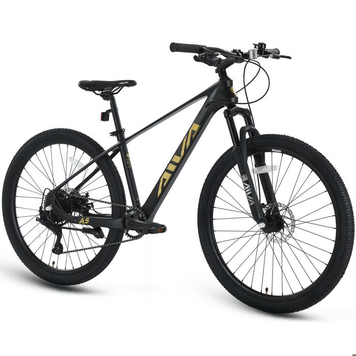 Velo VTT 27.5 - Shimano 8 Vitesses- Cadre en alliage de magnésium - Pour Ville et Loisirs - Pour Homme/Femme - Noir