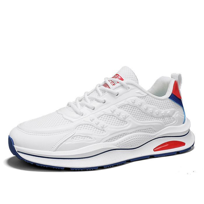 INSFITY Basket Homme en Maille Respirant Casual Printemps Ete FashionRouge Blanc