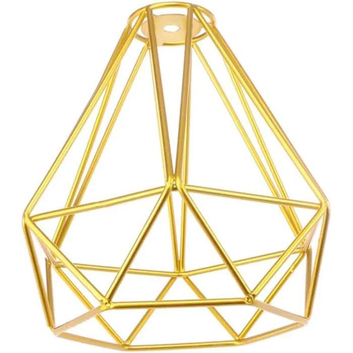 Abat-jour décoratif doré en fer pour lustre et bougeoir extérieur protection ampoule assemblage sans outil remplacement pour lam