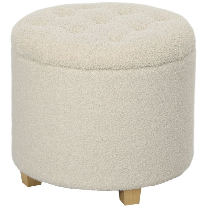 Banc de rangement banquette capitonnée avec couvercle banc de lit aspect cachemire pour entrée chambre salon structure en bois