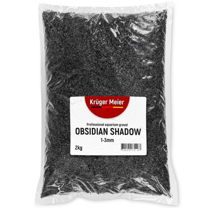 Gravier daquarium Black Obsidian Shadow substrat 1-3 mm pour eau 2 kg