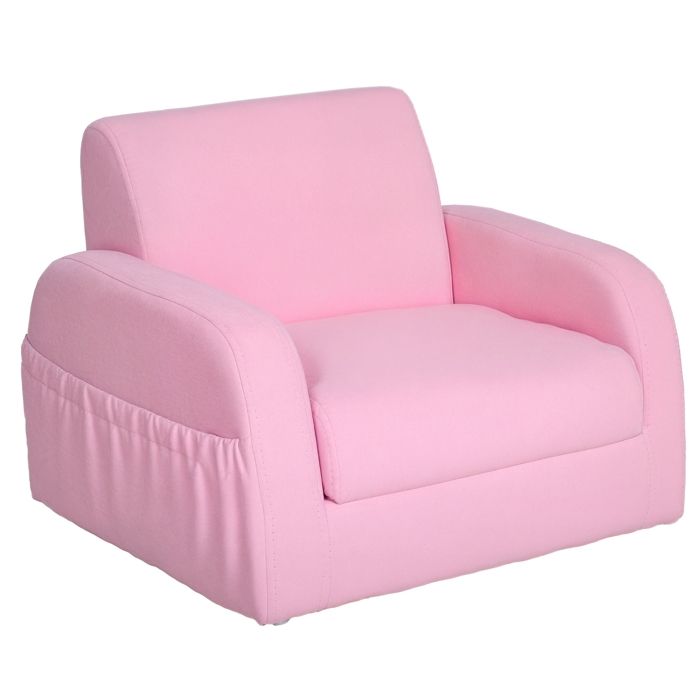 Fauteuil enfant - Petit canapé - 2 positions - Pliable - Assise - Rose - 47 x 45 x 38 cm - Pour la chambre des enfants - EUJIGSHOP