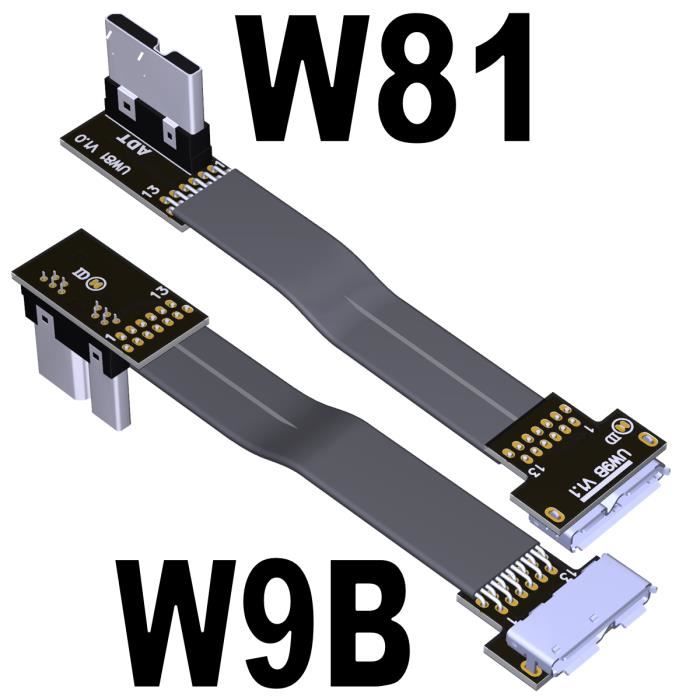 Câble Adaptateur USB 3.0 Coudé à 90 Degrés - Pour Synchronisation Et Transfert De Données - Noir