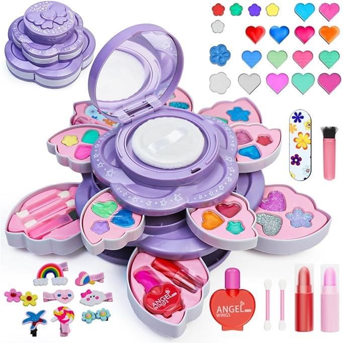 Ensemble de maquillage pour enfants filles lavable maquillage de jeu jouets cadeaux adapt aux filles et aux enfants de 3 1