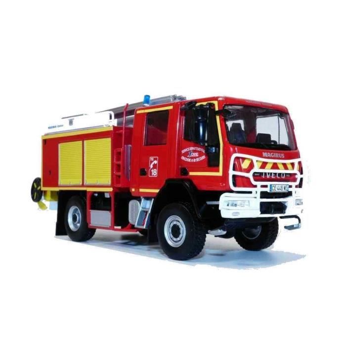 Miniature 1/43 Camion Pompier MAN LE 14.220 BEMAEX – SDIS 28, Balisage Blanc