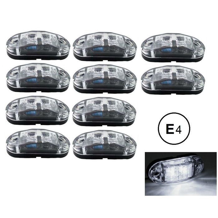 Lot De 10 Feux De Gabarit 24V LED SDM Blanc Approuve pour DOT et SAE E4  Marque Position Avant - Cdiscount Auto